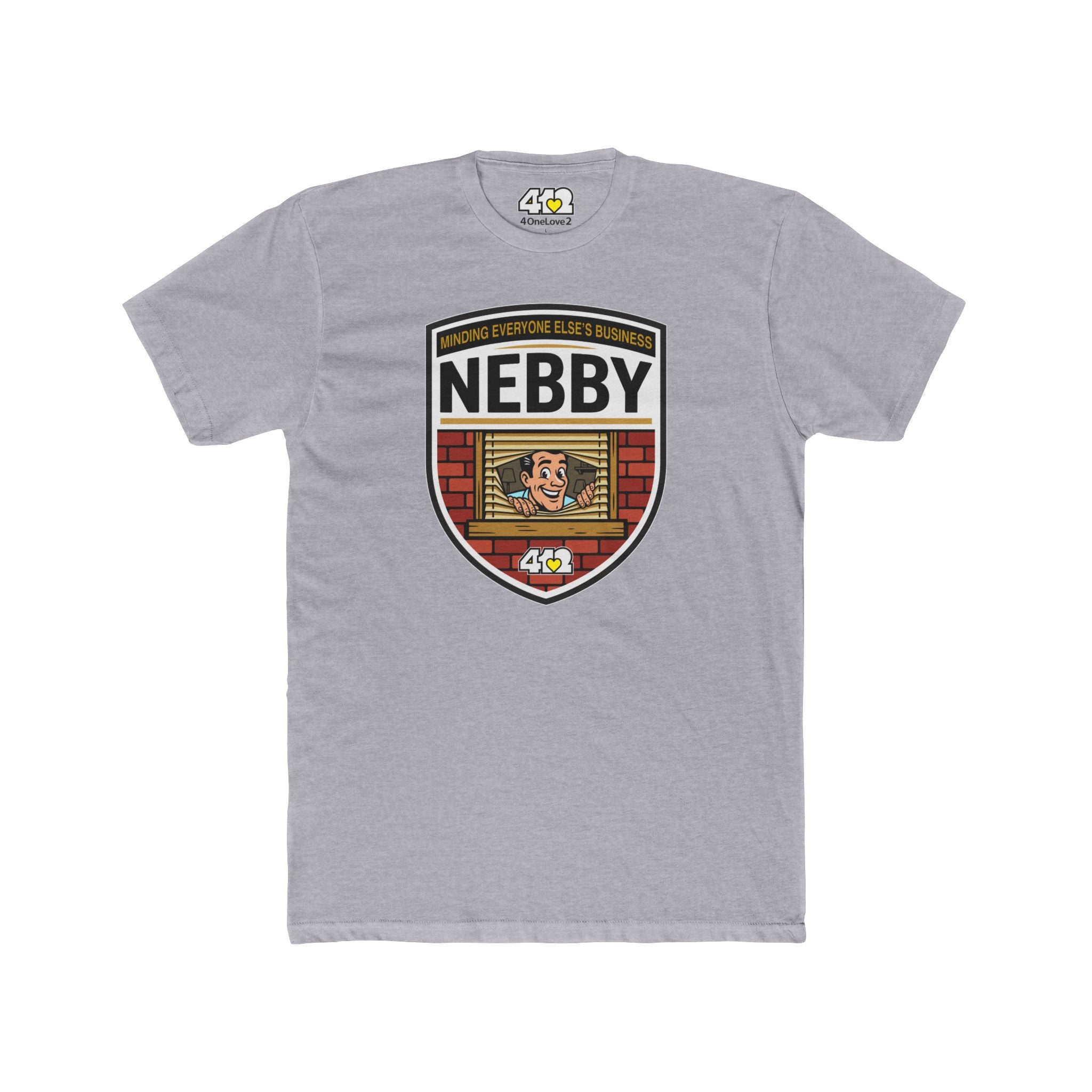NEBBY T?Shirt. Apparel Color: Heather Grey. Tailored fit T-Shirt with breathable cotton fabric, and classic neckline.