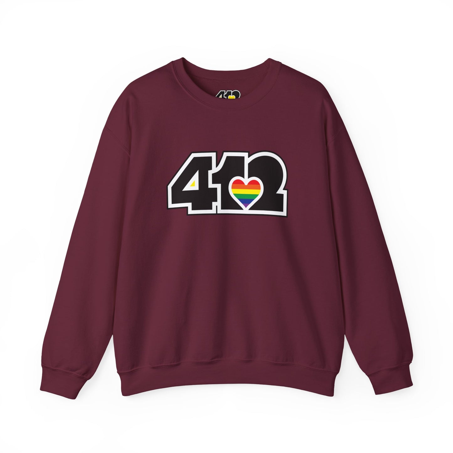 Pittsburgh Crewneck Sweatshirt | Black Rainbow 412 Logo