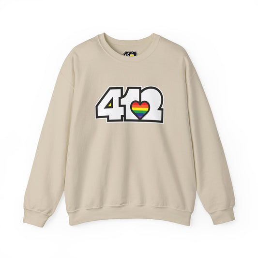 Pittsburgh Crewneck Sweatshirt | White Rainbow 412 Logo