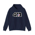 Pittsburgh Hoodie | Black Stars and Stripes 412 Logo Apparel Color: Navy. 50/50 cotton-poly blend, cozy fit, kangaroo pocket, adjustable drawstring hood.