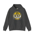 Pittsburgh N'AT Hoodie. Apparel Color: Dark Heather. 50/50 cotton-poly blend, cozy fit, kangaroo pocket, adjustable drawstring hood.