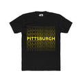 Pittsburgh On Repeat | T-Shirt. Apparel Color: Solid Black. Tailored fit T-Shirt with breathable cotton fabric, and classic neckline.