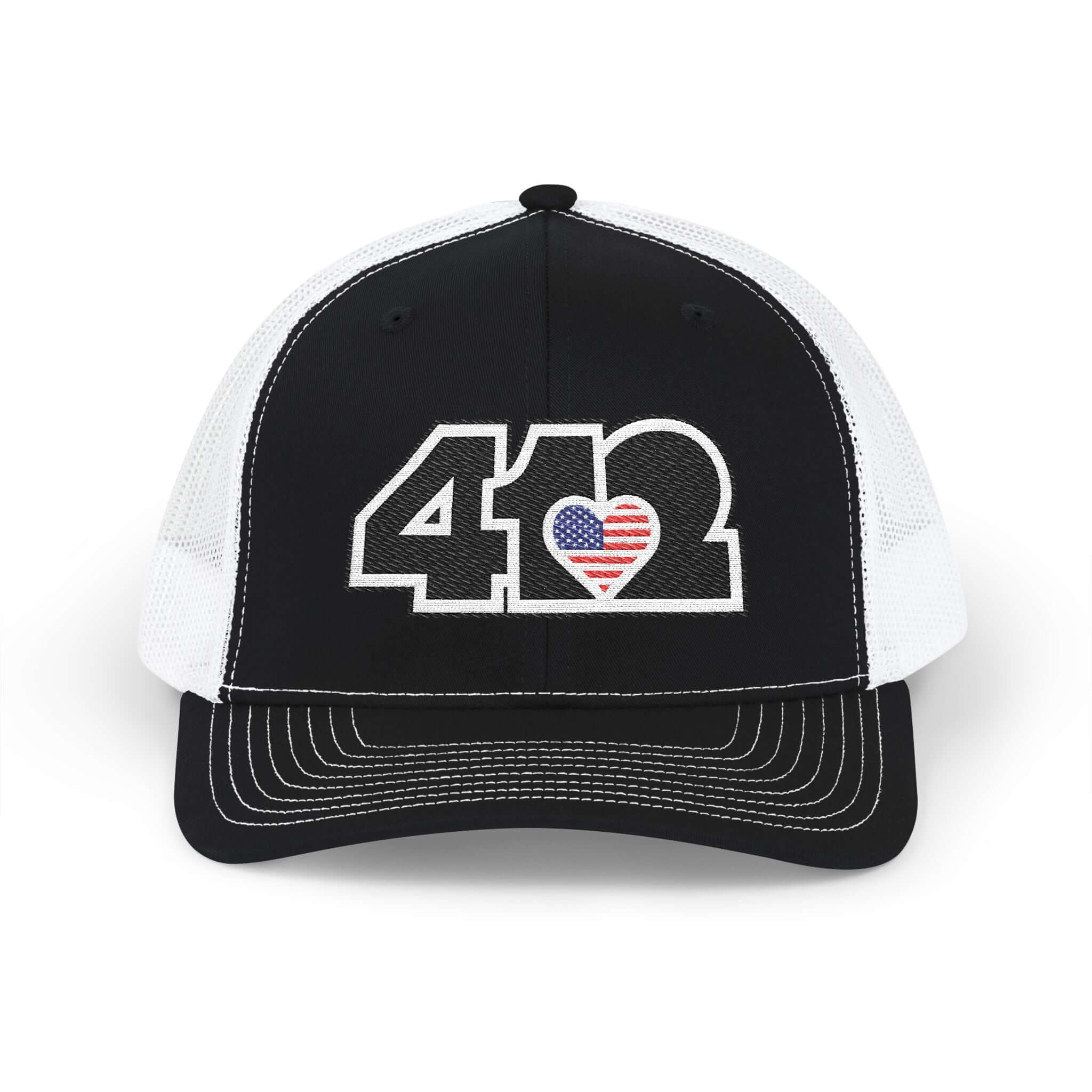 Snapback Hat | Embroidered Black Stars & Stripes 412 Logo. Apparel Color: Black/White. A comfy mid-profile adjustable fit for everyday flair