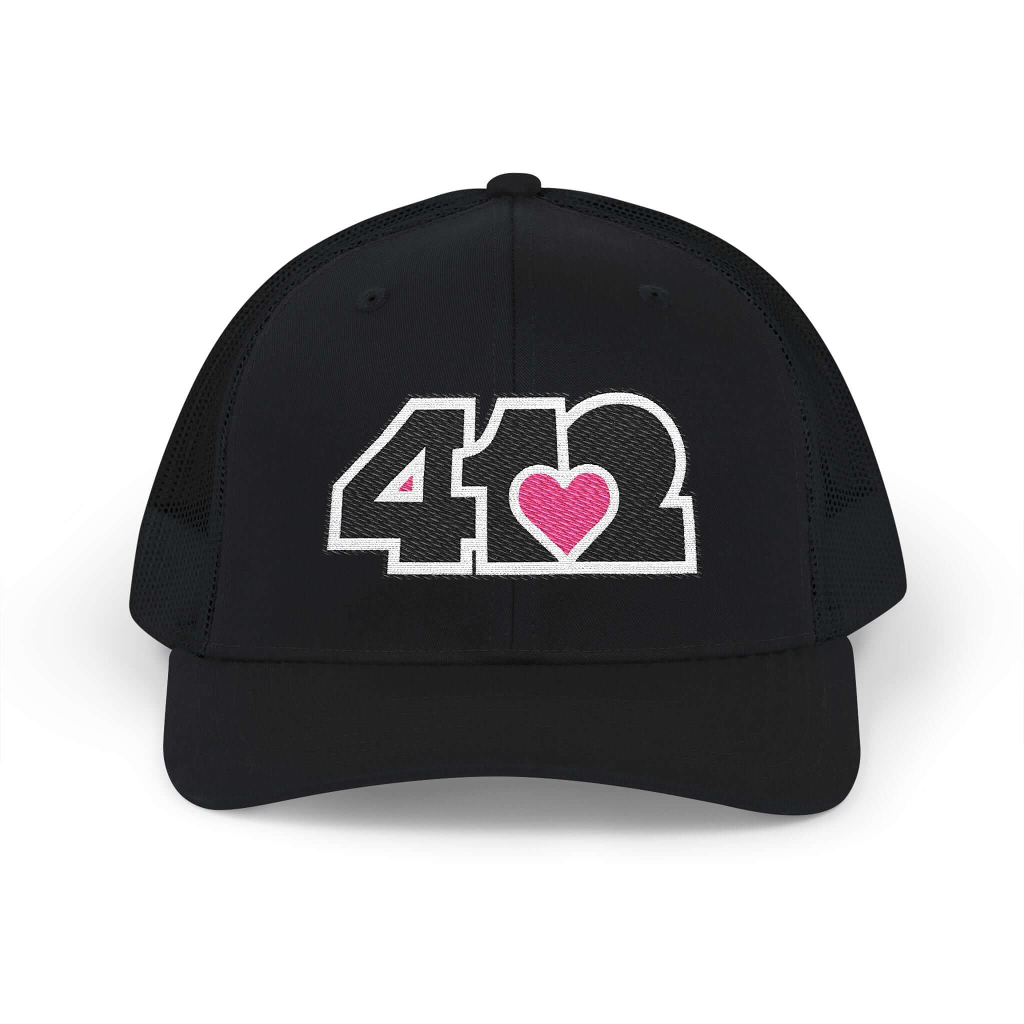 Snapback Hat | Embroidered Black and Pink 412 Logo. Apparel Color: Black. A comfy mid-profile adjustable fit for everyday flair