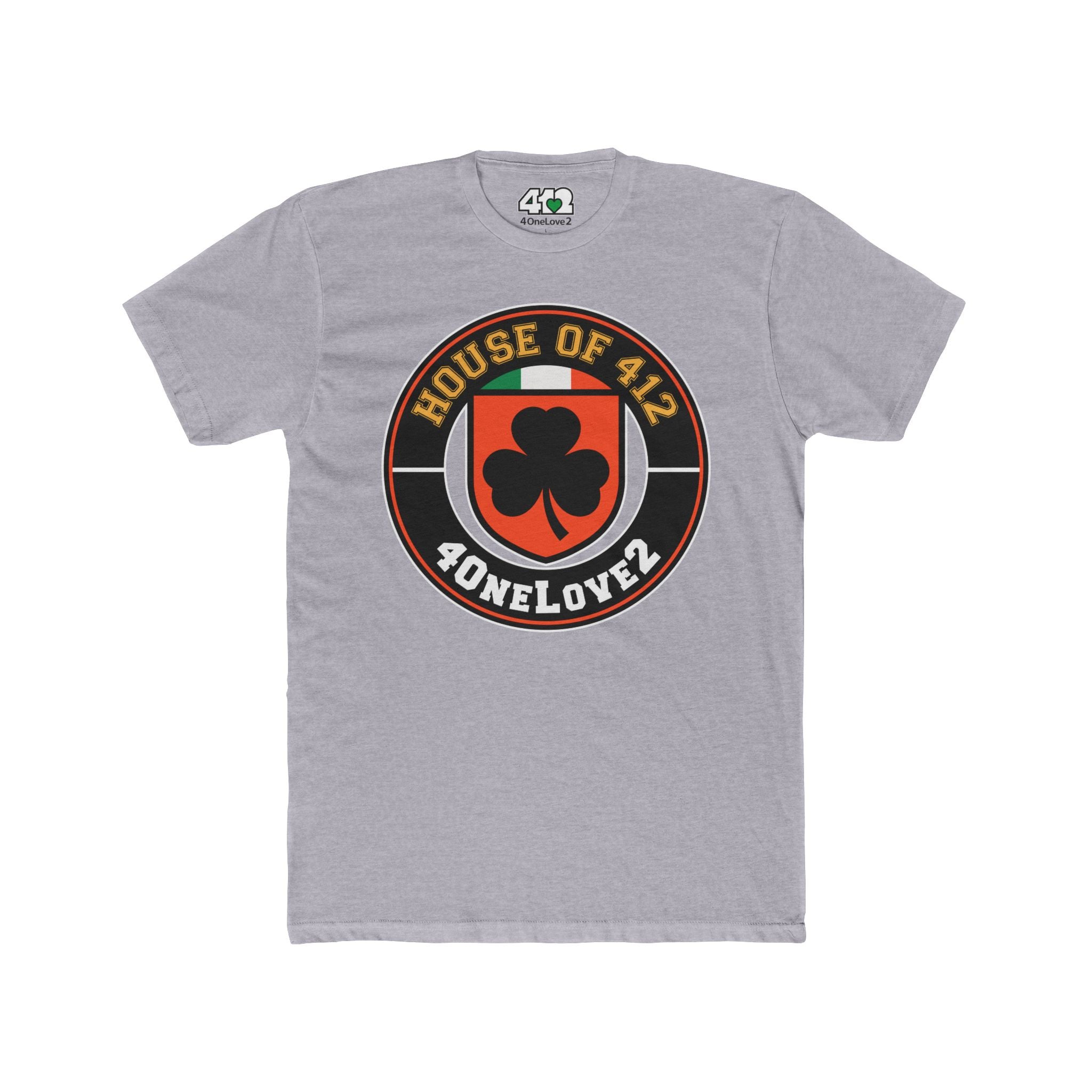 The House Of 412 T-Shirt. Apparel Color: Heather Grey. Tailored fit T-Shirt with breathable cotton fabric, and classic neckline.