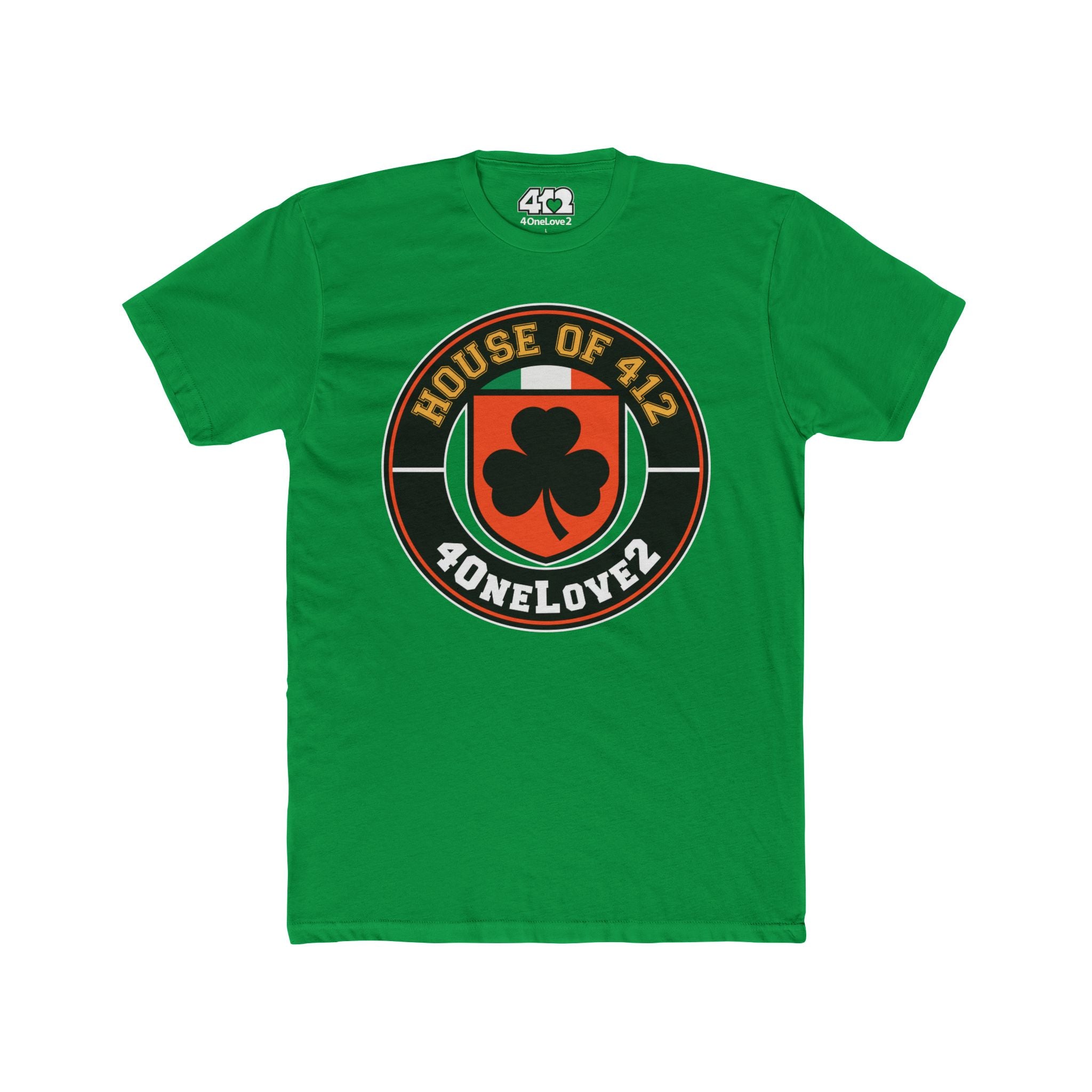 The House Of 412 T-Shirt. Apparel Color: Solid Kelly Green. Tailored fit T-Shirt with breathable cotton fabric, and classic neckline.