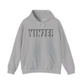YINZER Hoodie | Bold Black Logo. Apparel Color: Sport grey. 50/50 cotton-poly blend, cozy fit, kangaroo pocket, adjustable drawstring hood.