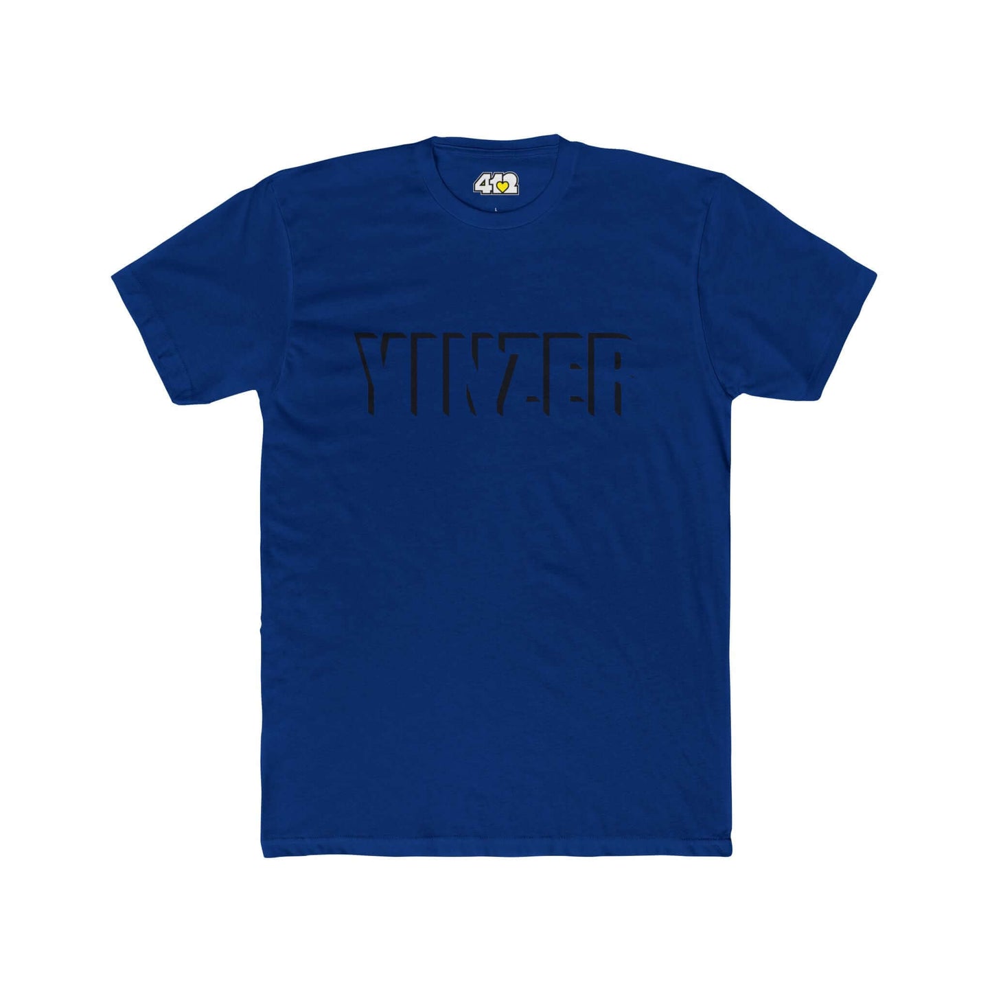 YINZER T-Shirt | Bold Black Logo. Apparel Color: Solid Royal. Tailored fit T-Shirt with breathable cotton fabric, and classic neckline.