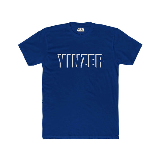 YINZER T-Shirt | Bold White Logo. Apparel Color: Solid Royal. Tailored fit T-Shirt with breathable cotton fabric, and classic neckline.