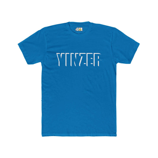 YINZER T-Shirt | Bold White Logo. Apparel Color: Solid Turquoise. Tailored fit T-Shirt with breathable cotton fabric, and classic neckline.