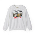 Yinzer Mafia Crewneck. Apparel Color: Ash. A blend of 50% cotton and 50% polyester for cozy durability. With an Elastic ribbed collar, and Double-needle stitching.