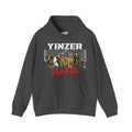Yinzer Mafia Hoodie. Apparel Color: Dark Heather. 50/50 cotton-poly blend, cozy fit, kangaroo pocket, adjustable drawstring hood.