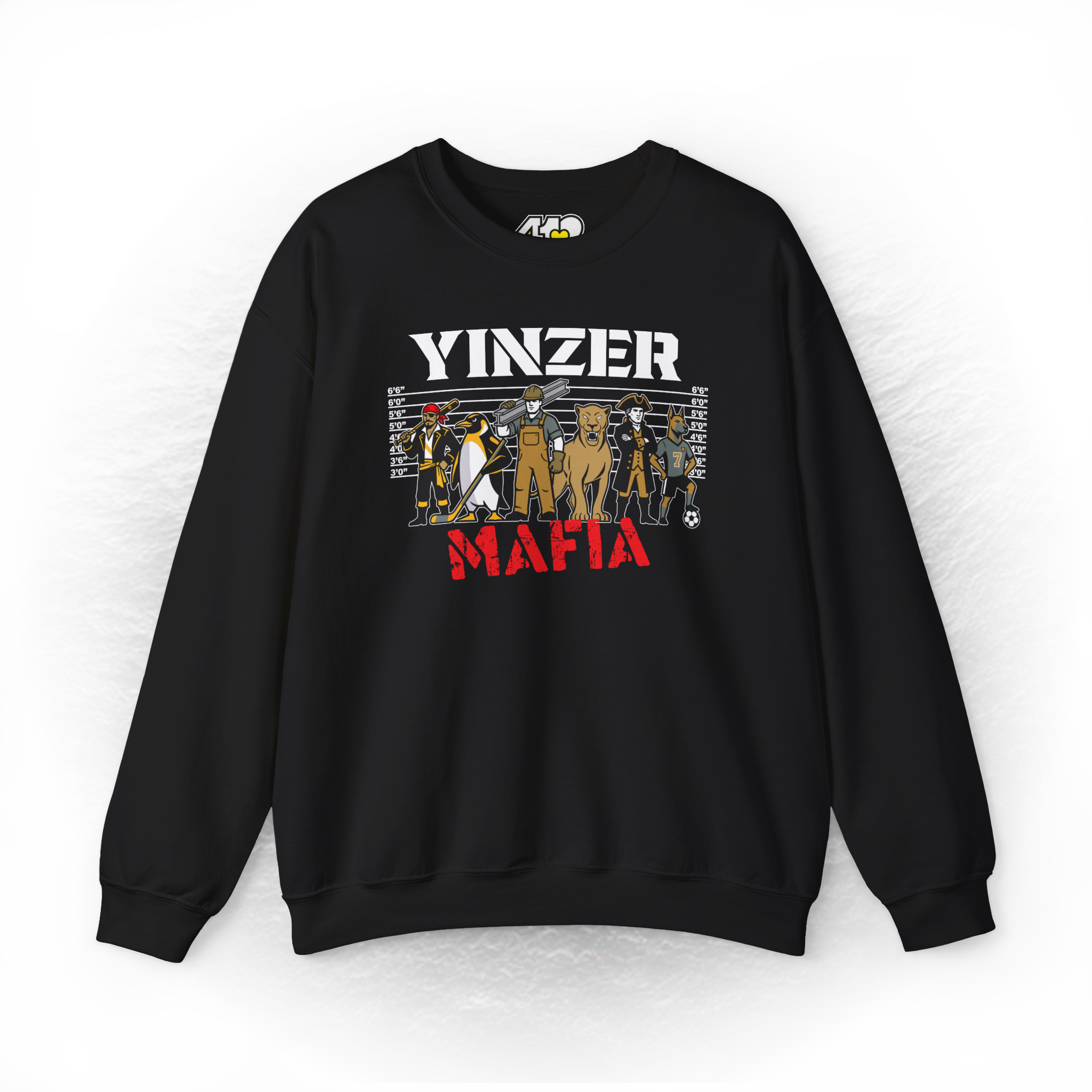 Yinzer Mafia Crewneck – ash – Crewneck Sweatshirts – 4OneLove2